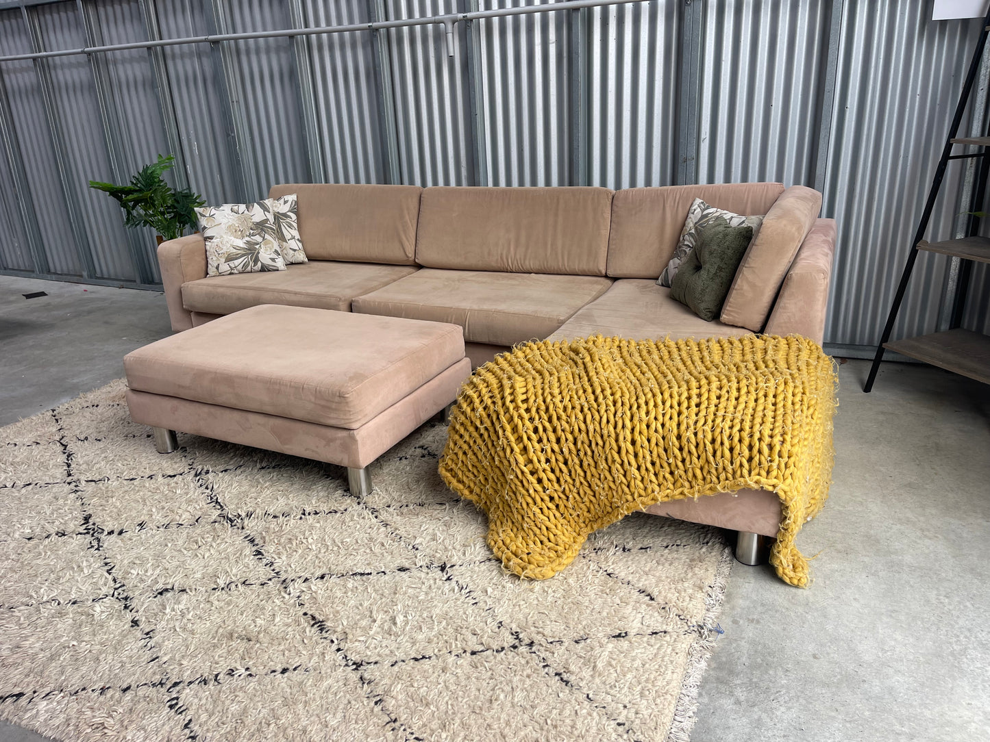 GREAT CONDITION NZ MADE L SHAPE WITH OTTOMAN