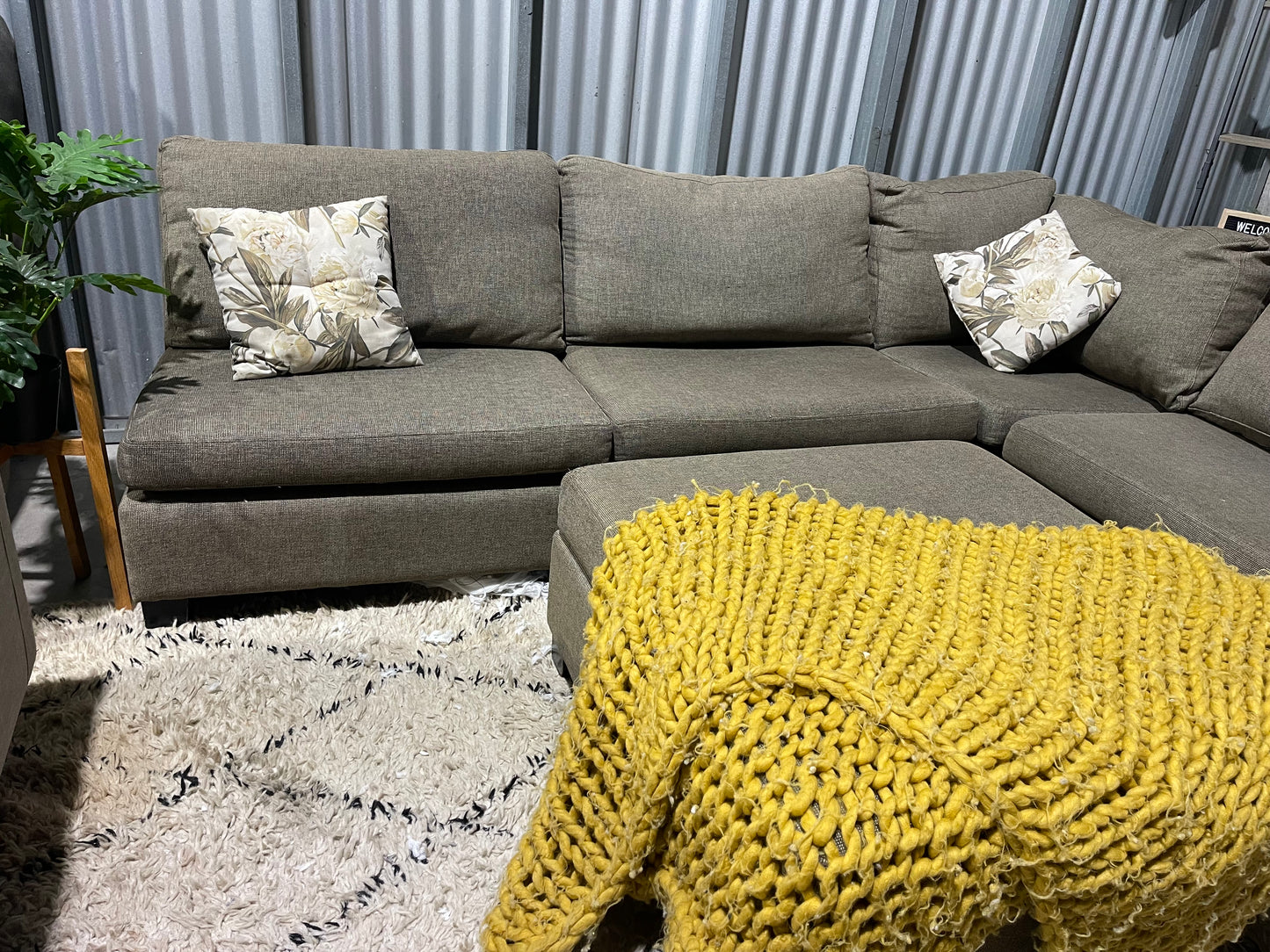 NZ MADE WARWICK MODULAR CORNER SUITE WITH OTTOMAN