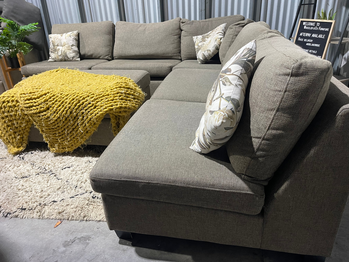 NZ MADE WARWICK MODULAR CORNER SUITE WITH OTTOMAN