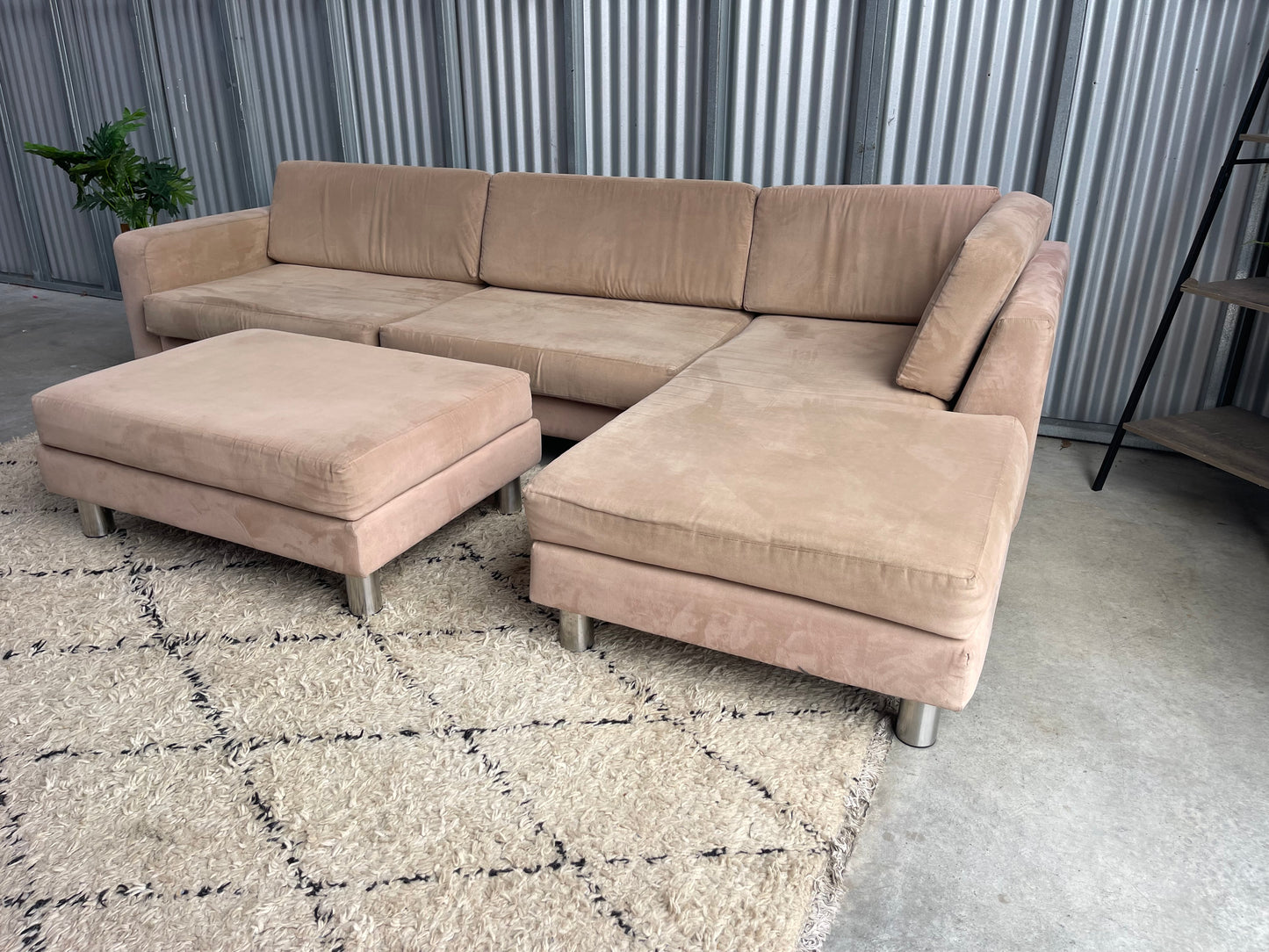 GREAT CONDITION NZ MADE L SHAPE WITH OTTOMAN