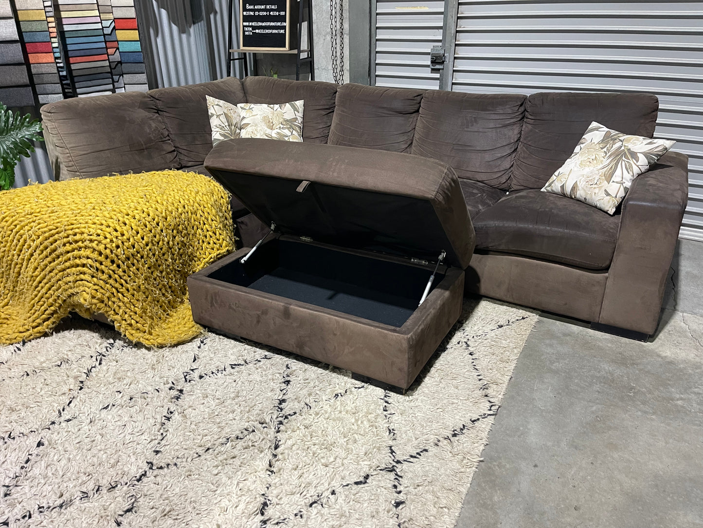 REFURBISHED HARVEY NORMAN CORNER + OTTOMAN payment 2of 2