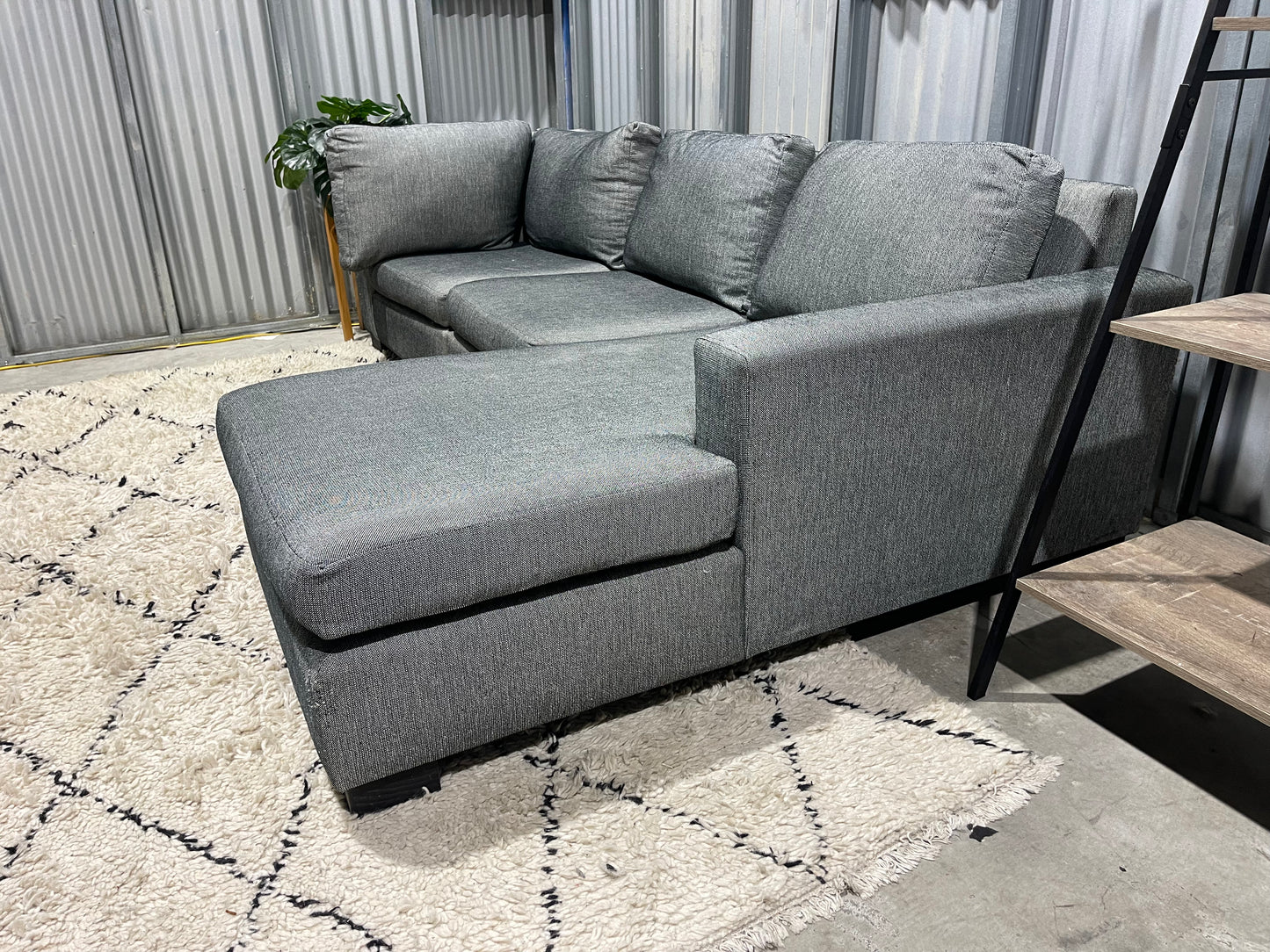 Excellent Condition
- NZ Made Stone Gray Colour - 3 Seater L Shape Sofa