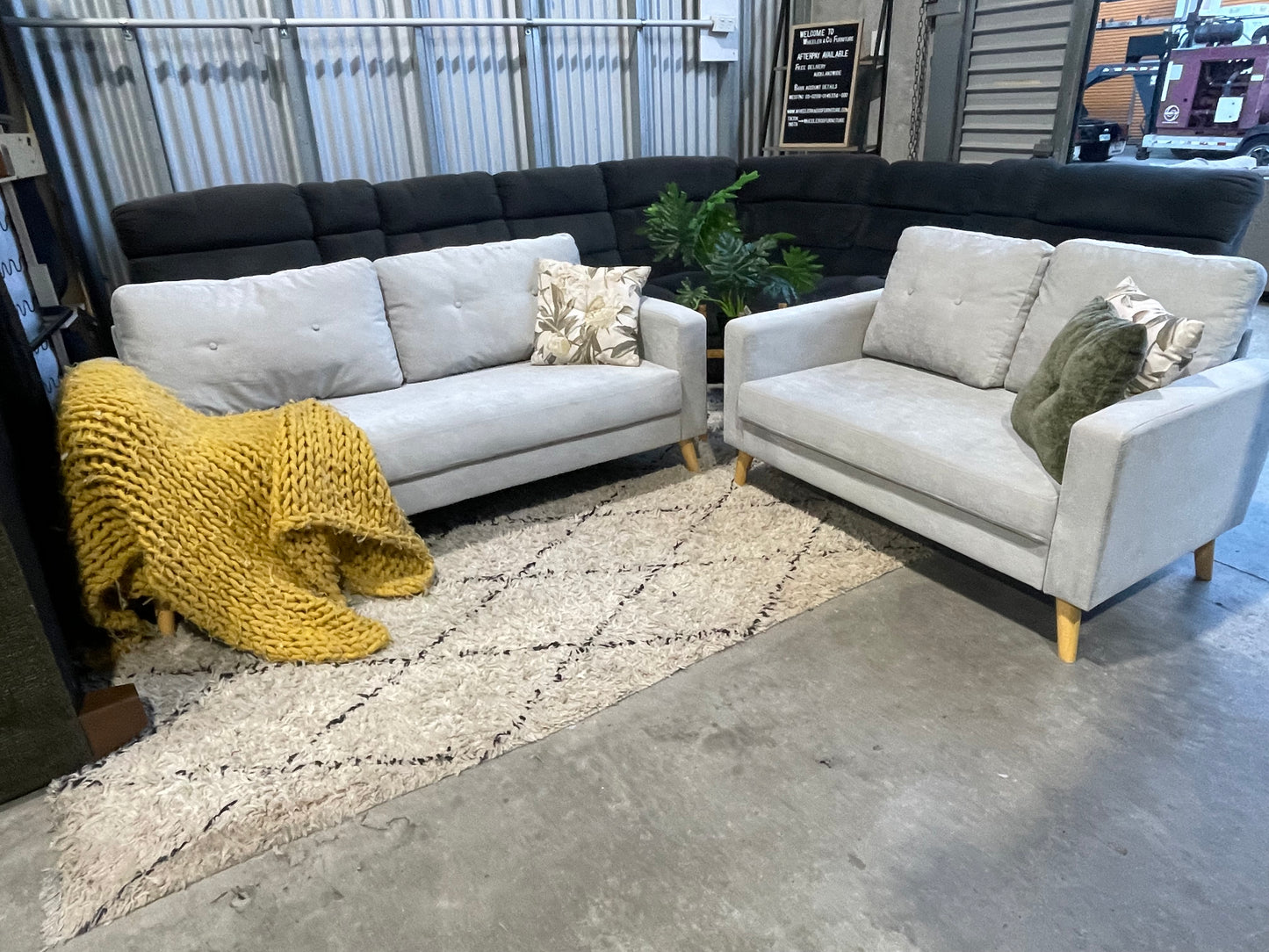 2+3 grey lounge suite