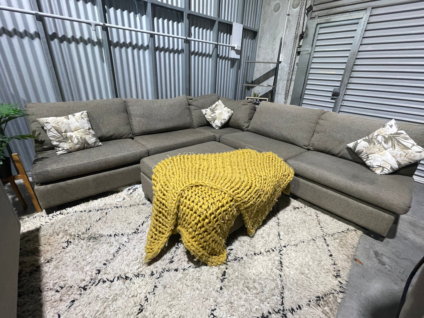 NZ MADE WARWICK MODULAR CORNER SUITE WITH OTTOMAN