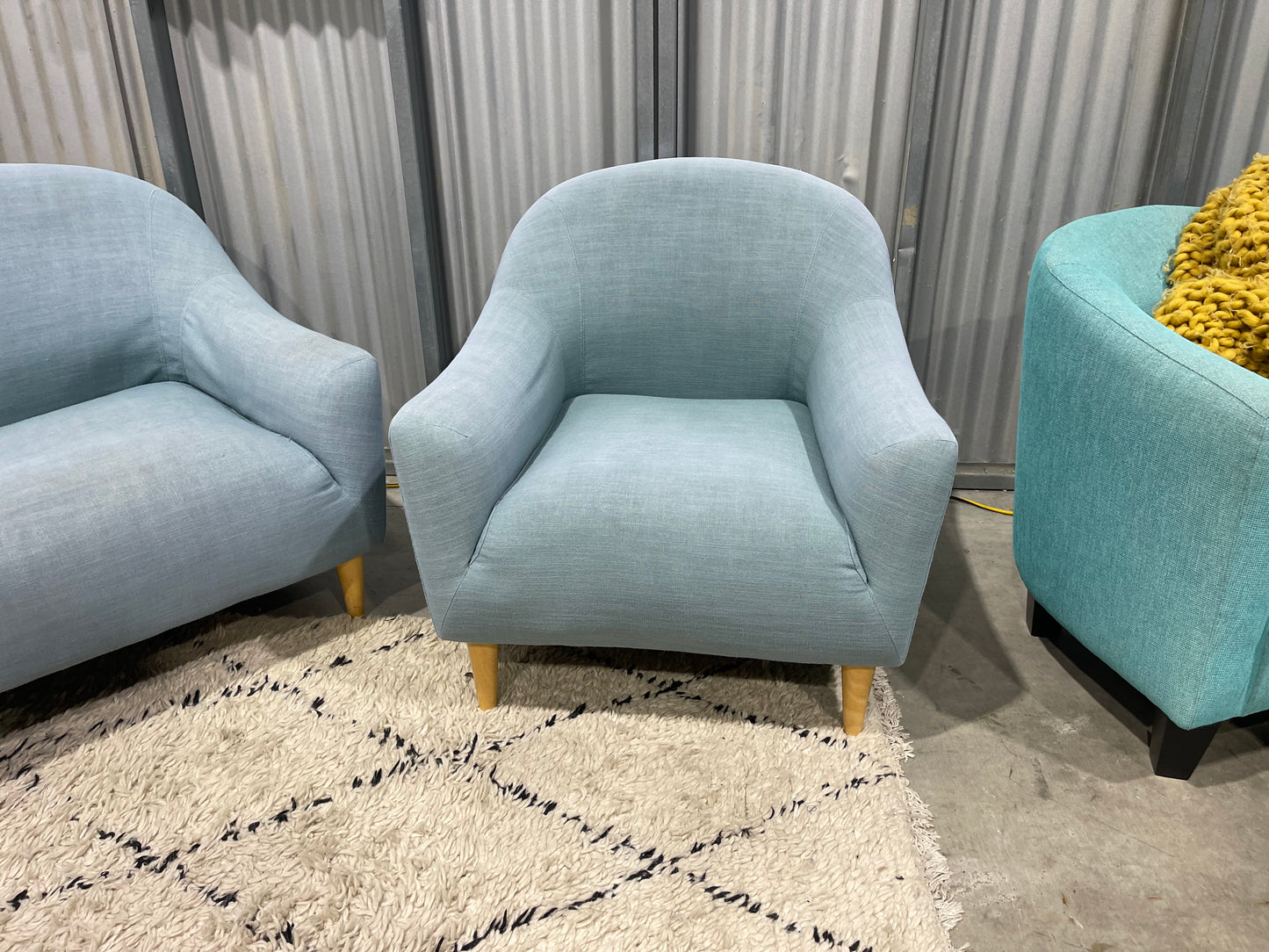 !!!FREE DELIVERY!!! π π¦ Great Condition - Sky Blue Colour Colour - 3 + 1 + 1 Seater Lounge Suite