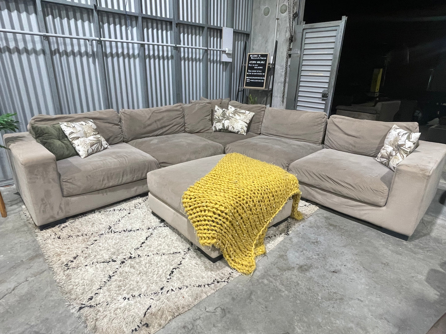 HARVEY NORMAN CORNER SUITE WITH OTTOMAN