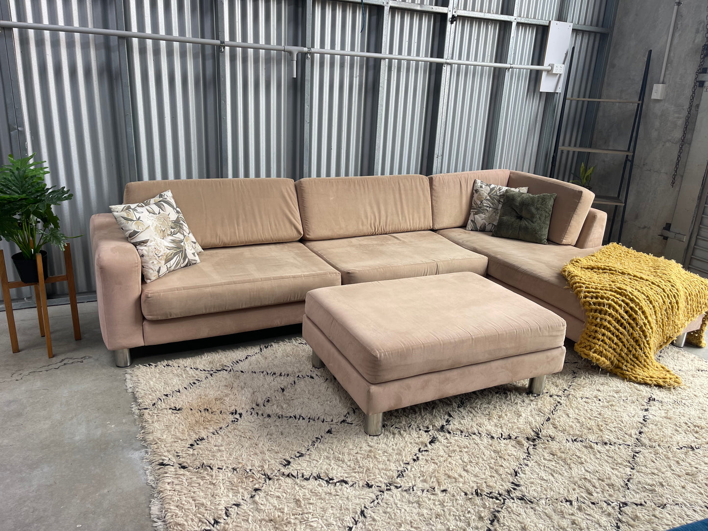 GREAT CONDITION NZ MADE L SHAPE WITH OTTOMAN