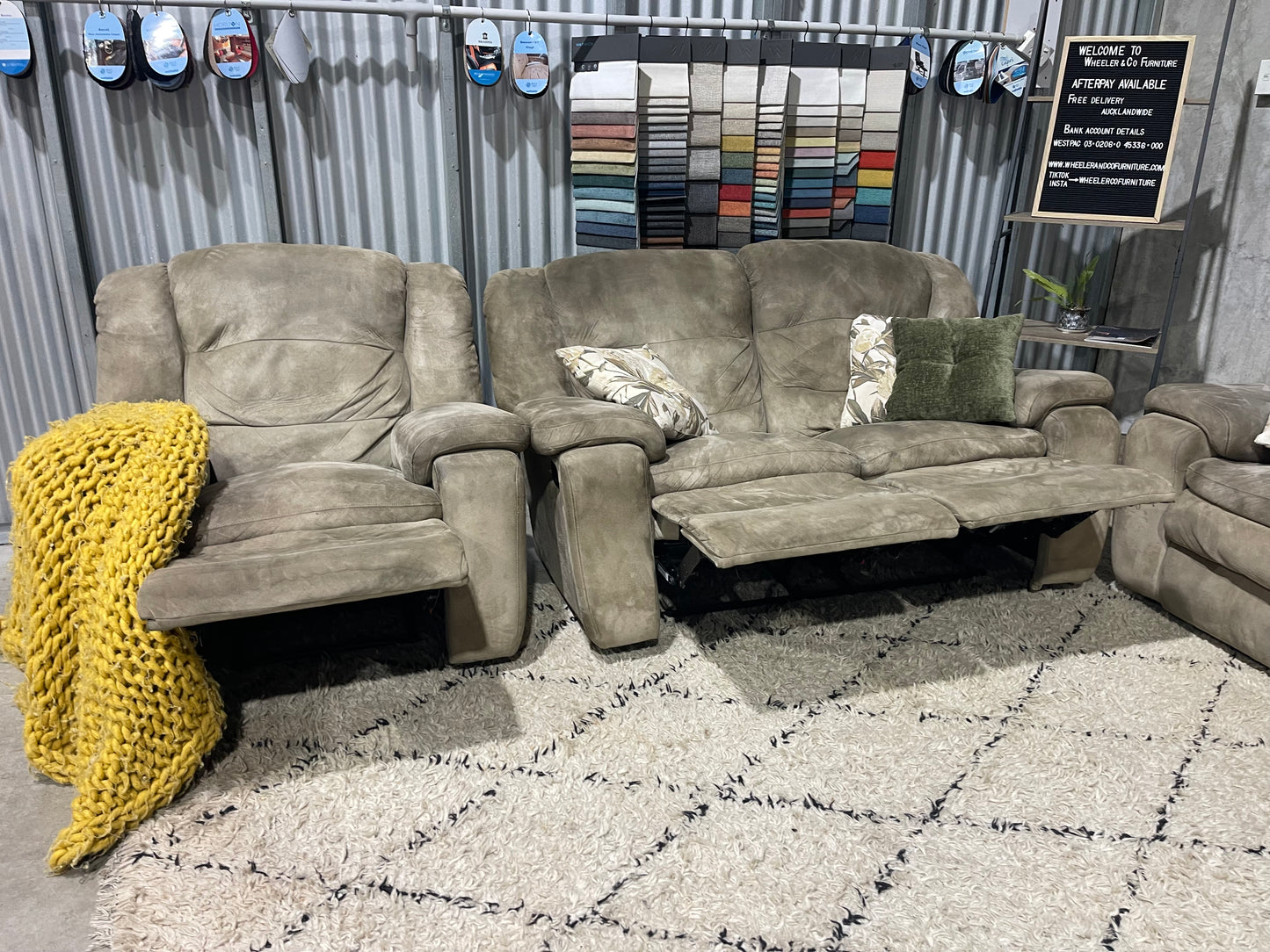 3+2+1 REFURBISHED RECLINER SUITE + delivery matamata