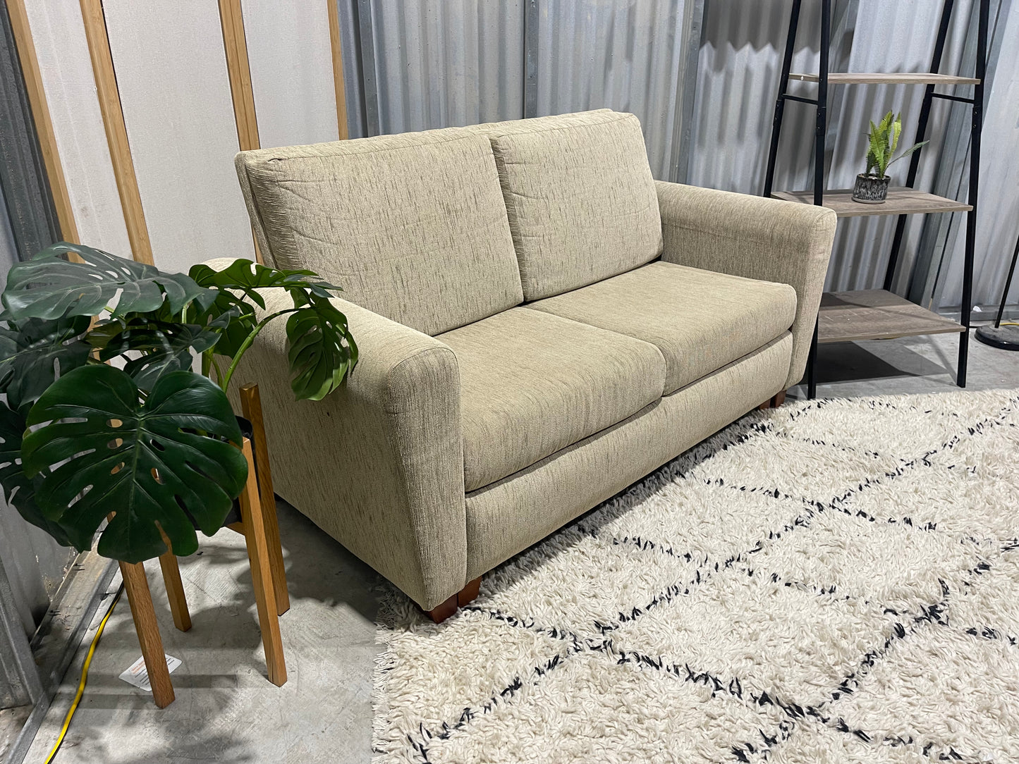 Excellent Condition
- MOBILIER BRANDED - Sandstone Colour - 2 Seater Sofabed