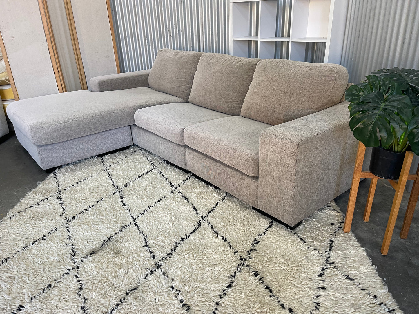 Excellent Condition - HARVEY NORMAN IMPORTED - 3 Seater + Reversible Chaise L Shape Sofa