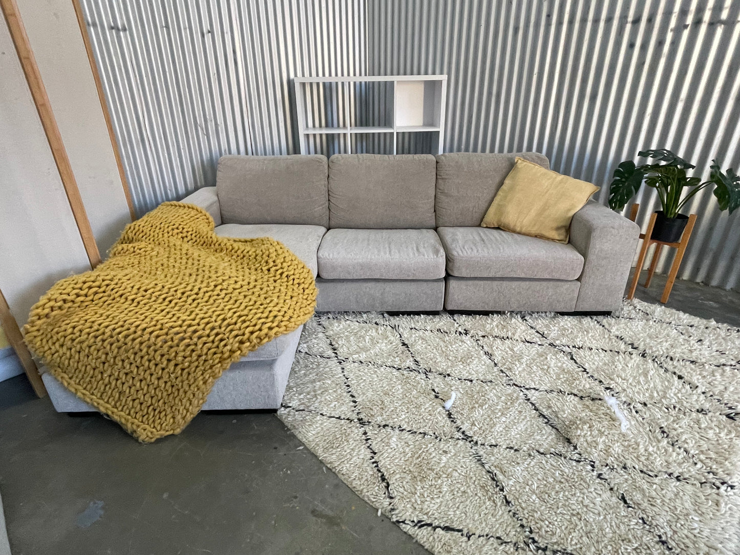 Excellent Condition - HARVEY NORMAN IMPORTED - 3 Seater + Reversible Chaise L Shape Sofa