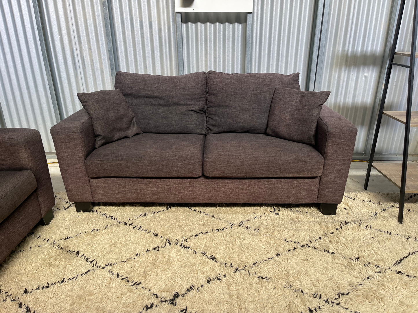 Excellent Condition - NZ Made Charcoal Colour - 2.5 + 2.5 Seater Lounge Suite