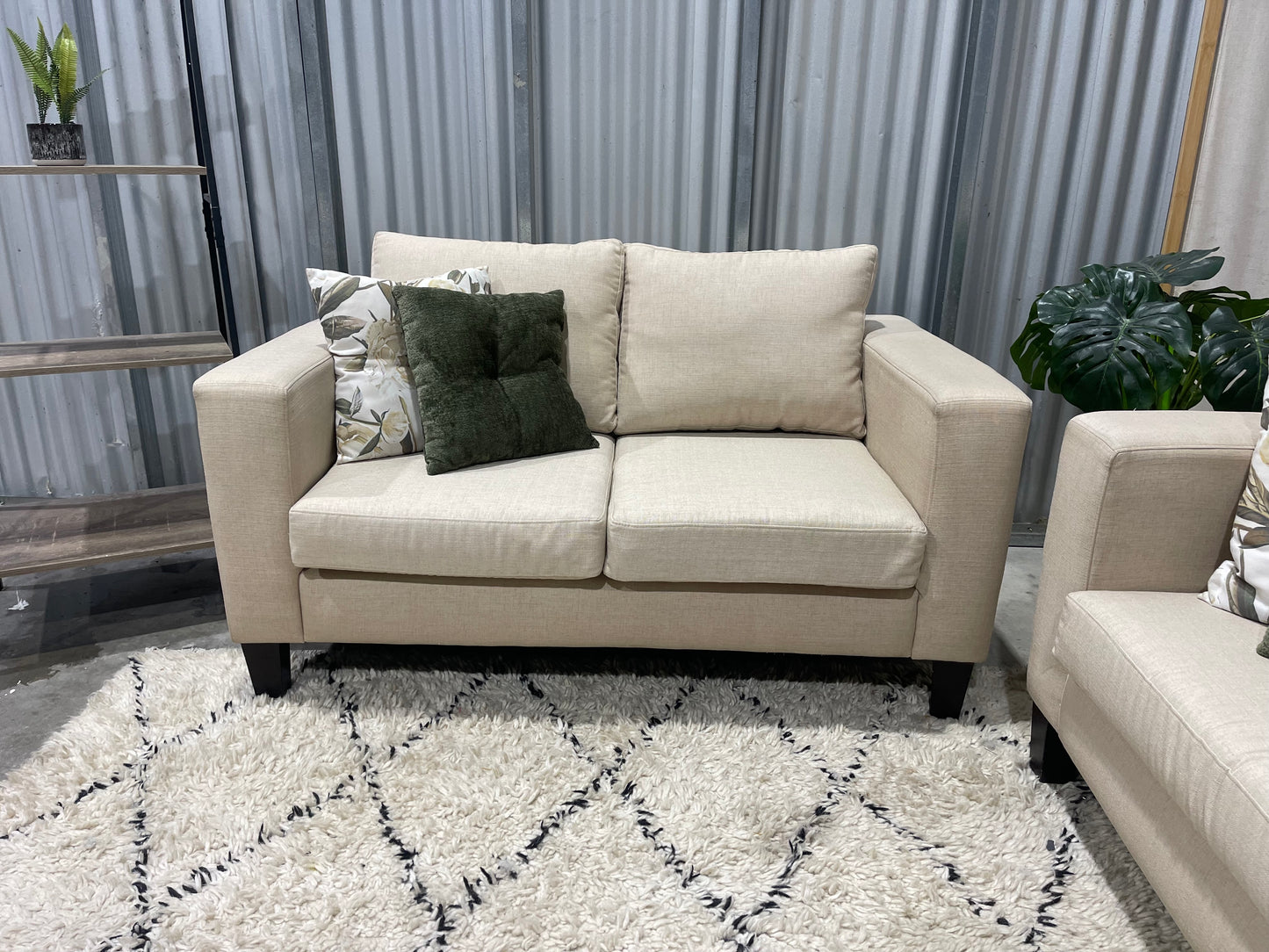 EXCELLENT CONDITION - Oatmeal Cream Colour - HARVEY NORMAN BRANDED - 2 + 3 Seater Lounge Suite