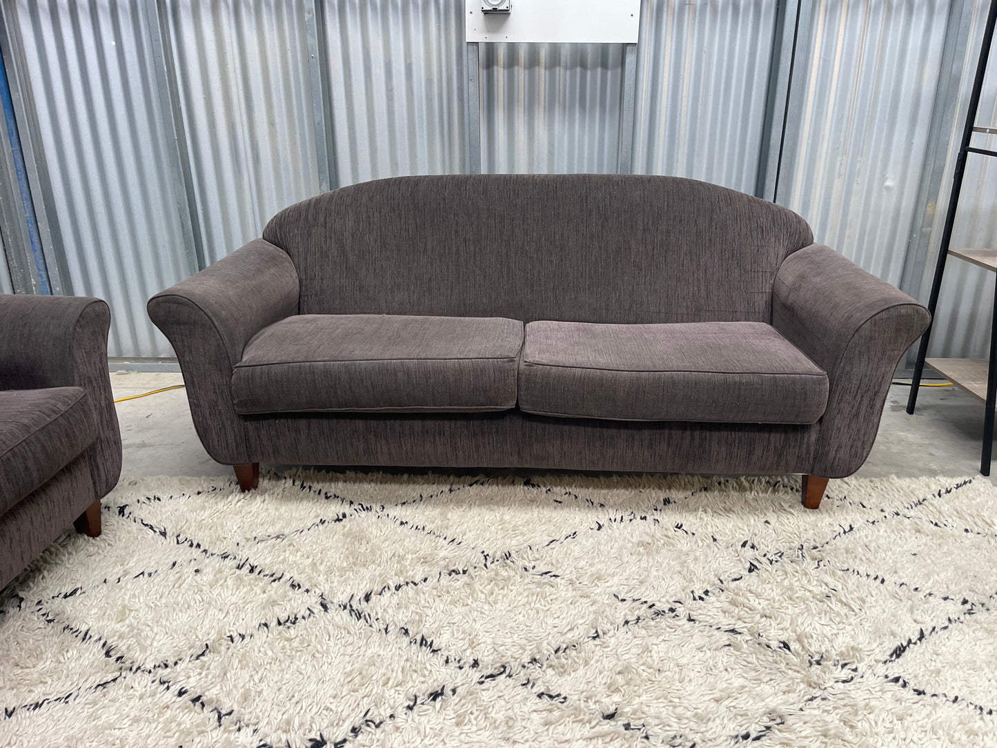 Excellent Condition - MATARO FURNITURE BRANDED - Slate Gray Colour - 3 + 2 Seater Lounge Suite