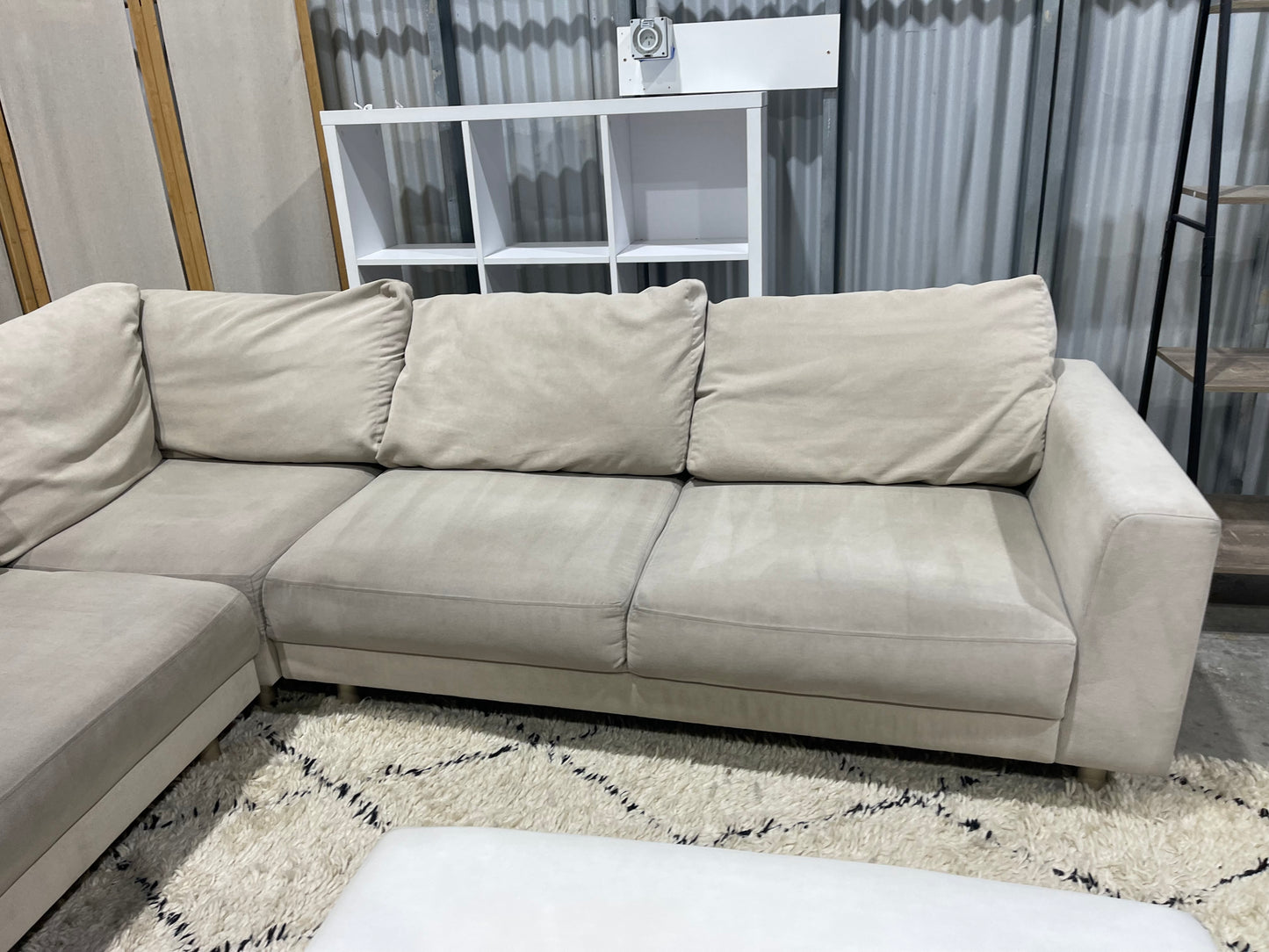 Excellent Condition - STIENHOFF PACIFIC (FREEDOM) BRANDED - Natural Beige Colour - 5 Seater Corner Lounge Suite + Ottoman