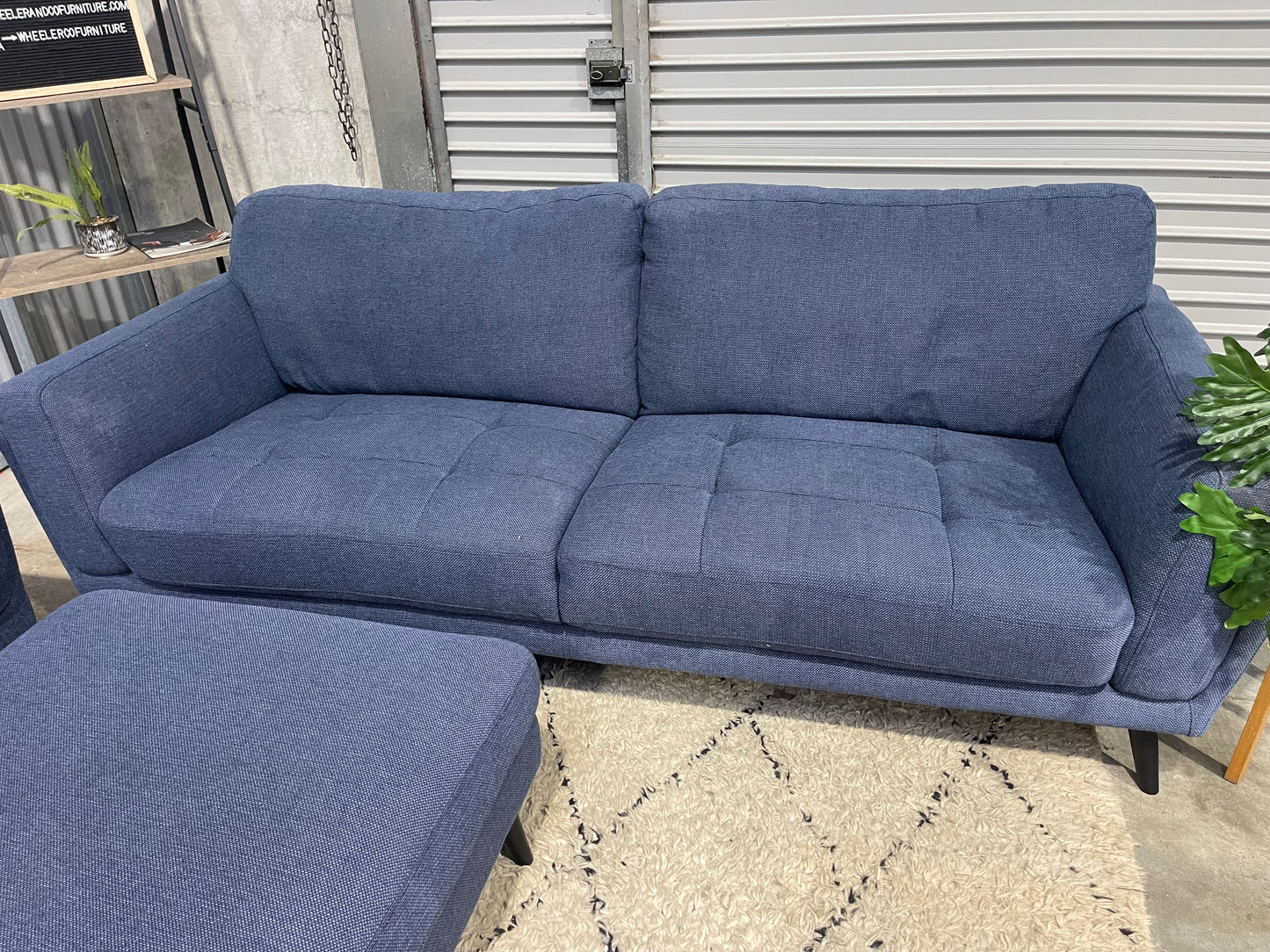 FARMERS 3 SEATER + SINGLE CHAIR + OTTOMAN