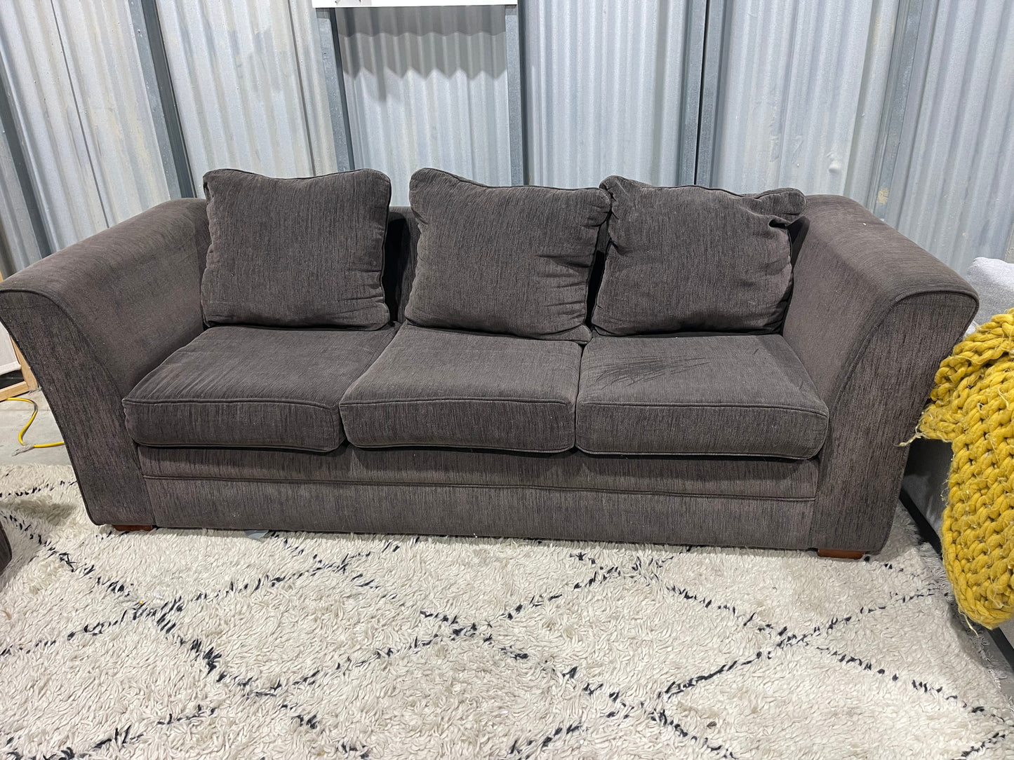 Great Condition - Chocolate Textured Colour -MOBILIER BRANDED (Danske Mobilier) - 2 + 3 Seater Lounge S