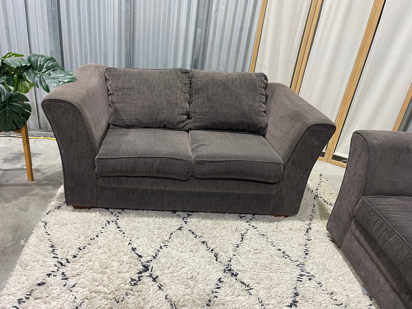 Great Condition - Chocolate Textured Colour -MOBILIER BRANDED (Danske Mobilier) - 2 + 3 Seater Lounge S