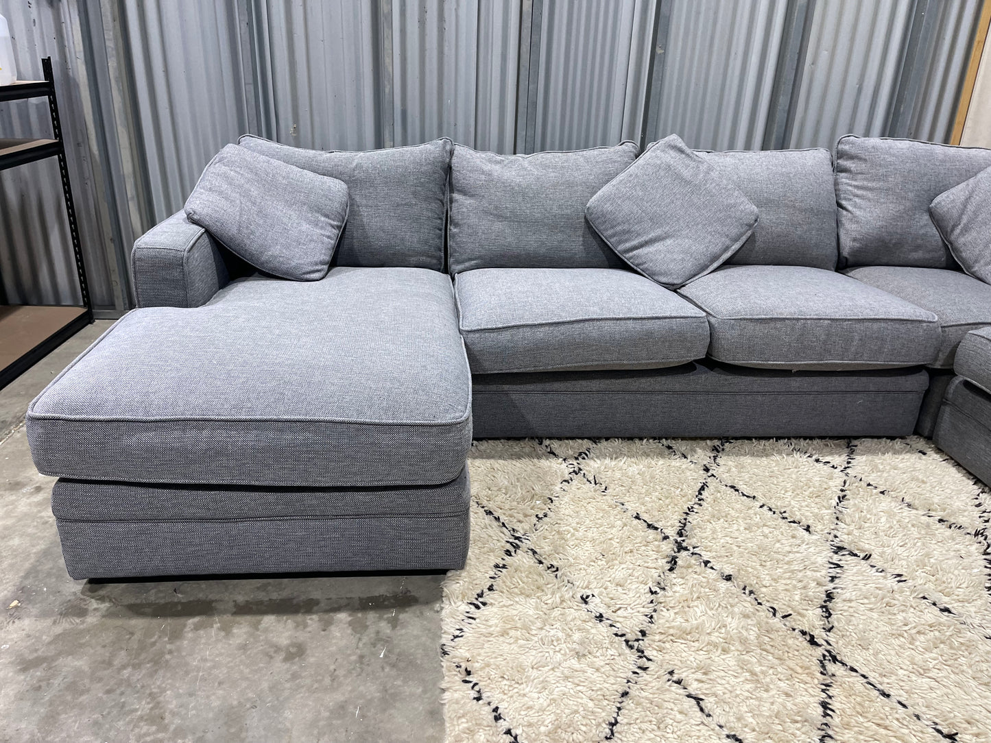 Excellent Condition - FREEDOM BRANDED - Feather Down - Stone Gray Colour - 6.5 Seater Modular Corner Lounge Suite (!!1 of 5 Modular Units only!!)