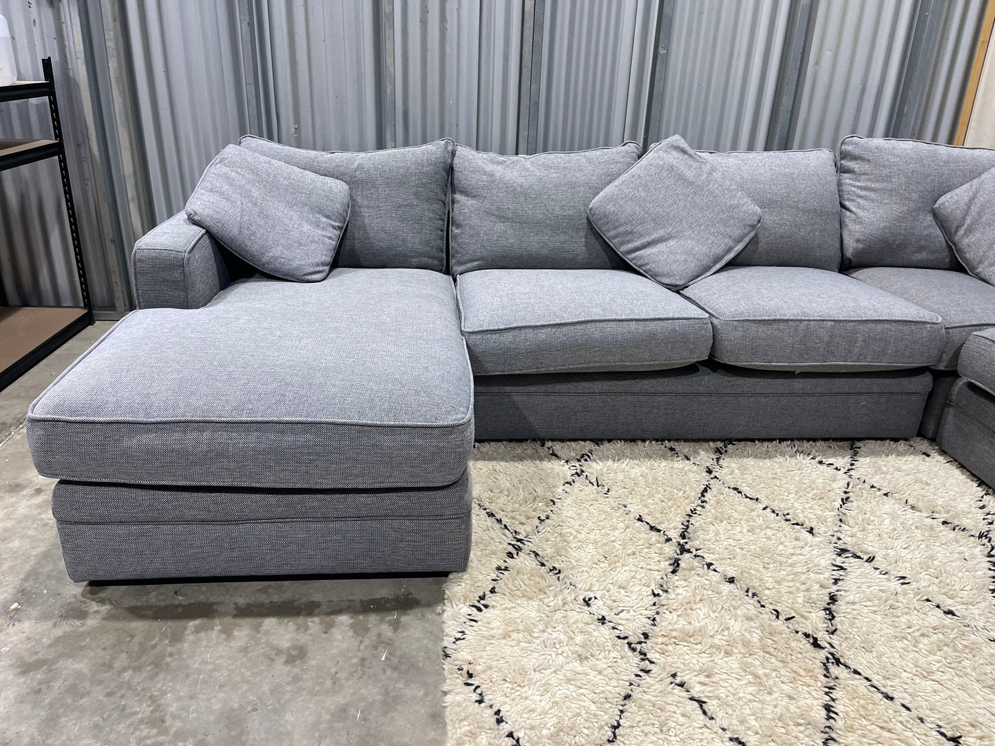 Excellent Condition - FREEDOM BRANDED - Feather Down - Stone Gray Colour - 6.5 Seater Modular Corner Lounge Suite (!!4 of 5 Modular Units only!!)