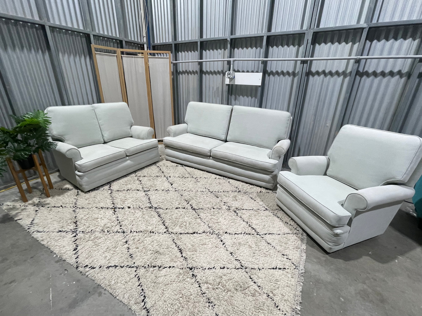 Great Condition - Duck Egg Blue Colour - 3 + 2 + 1 Seater Lounge Suite