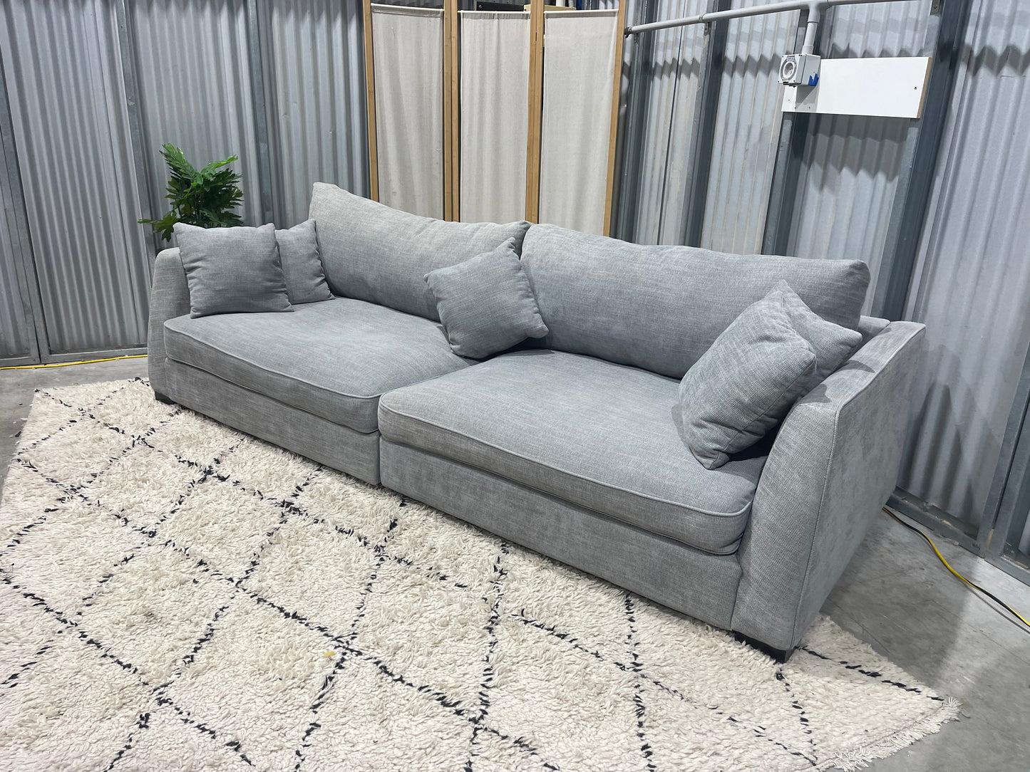 Excellent Condition - Stone Gray Colour - JOHN YOUNG BRANDED - 3.5 Seater Modular Lounge Sofa