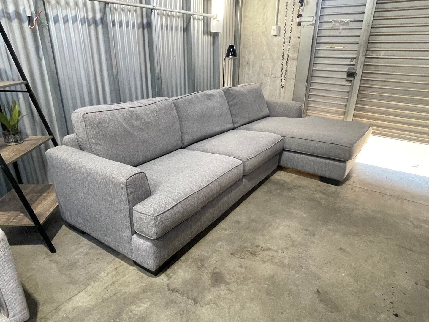 Excellent Condition 
- Cool Gray Colour - FARMERS LUCA MAX BRANDED - 3.5 Seater L Shape Sofa