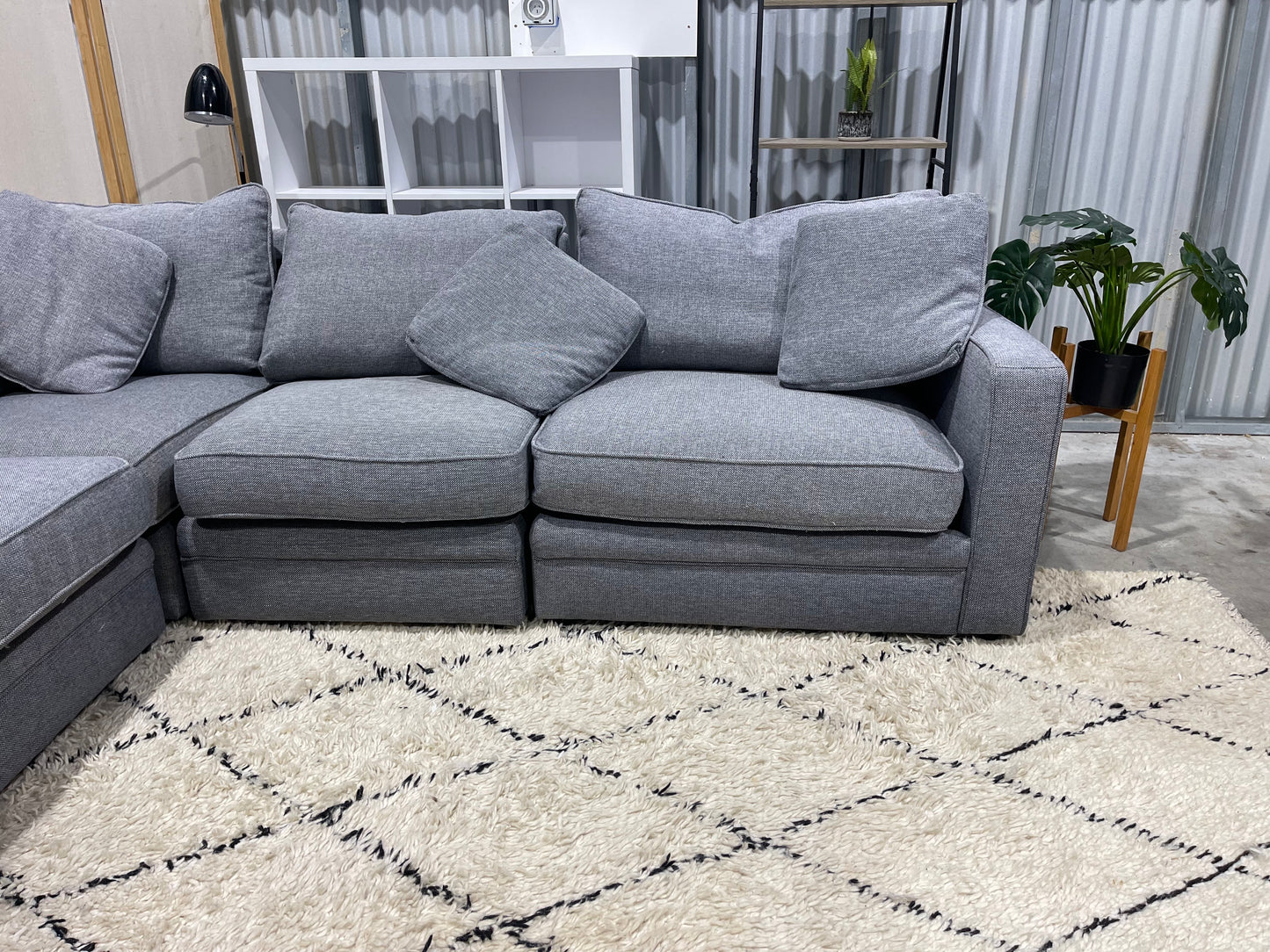 Excellent Condition - FREEDOM BRANDED - Feather Down - Stone Gray Colour - 6.5 Seater Modular Corner Lounge Suite (!!1 of 5 Modular Units only!!)