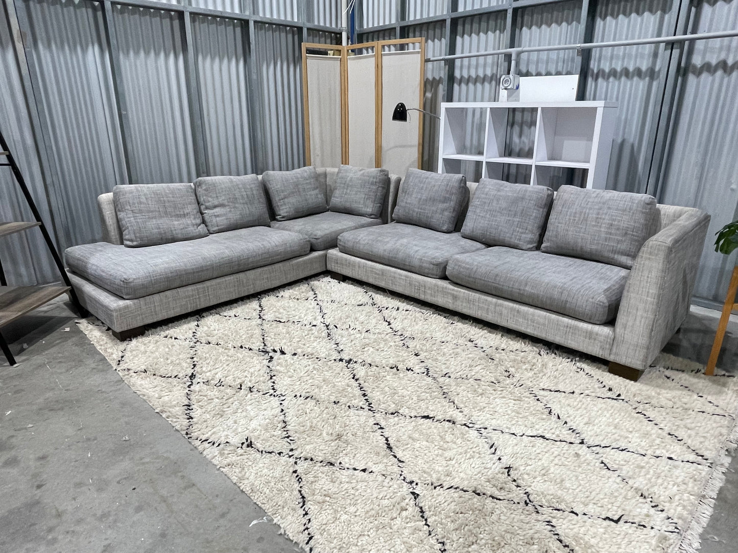 Slate Gray Colour - DESIGNER COLLECTION BRANDED - FEATHER DOWN - 5 Seater + Chaise Corner Lounge Suite