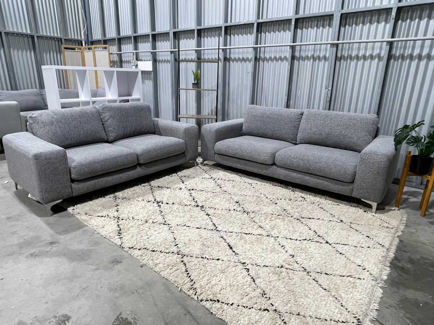 Great Condition - Stone Gray Colour - FARMERS LUCA BRANDED - 2.5 + 3 Seater