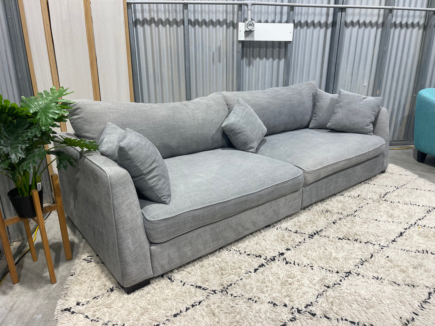 Excellent Condition - Stone Gray Colour - JOHN YOUNG BRANDED - 3.5 Seater Modular Lounge Sofa