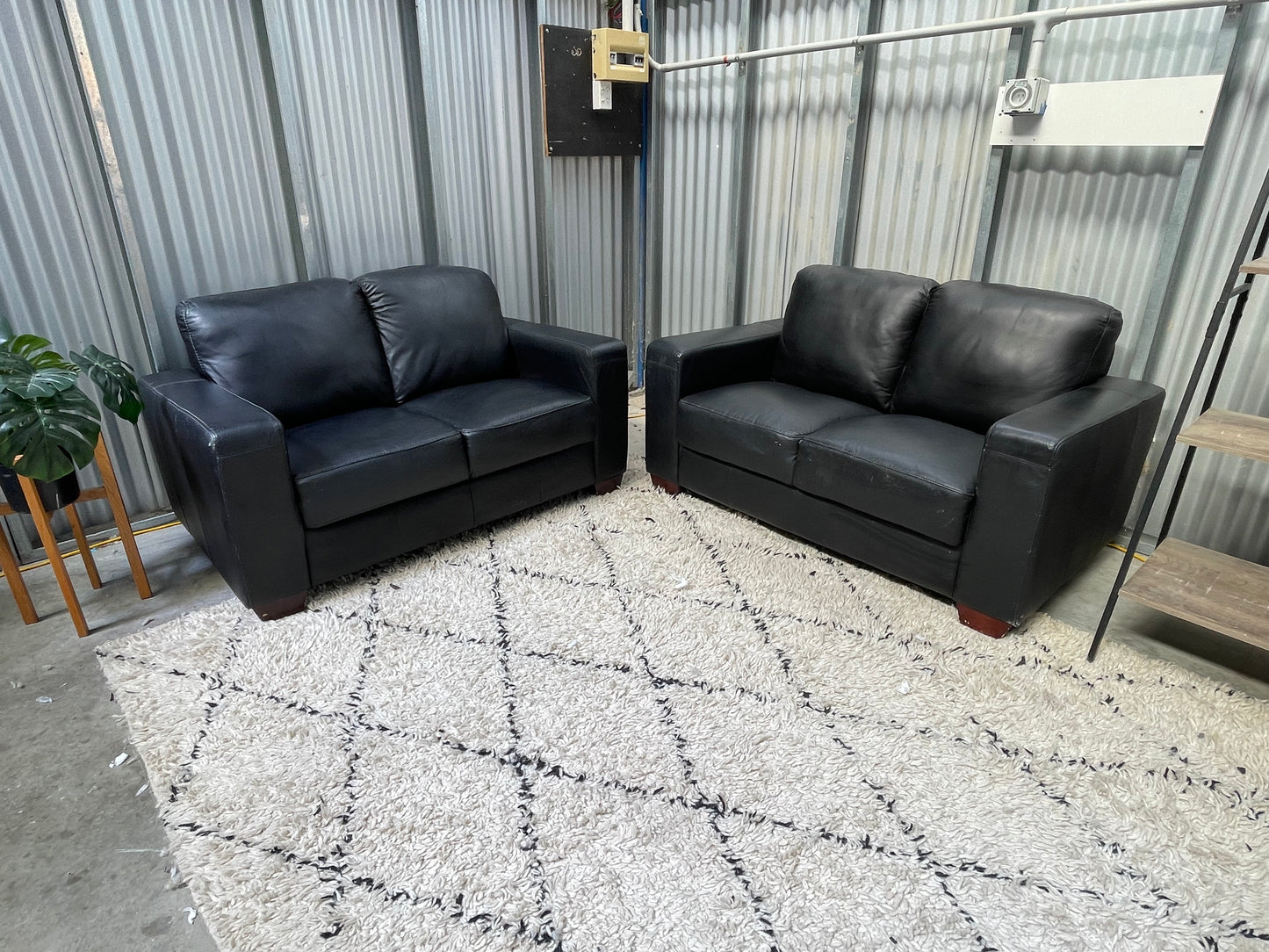 Great Condition - Genuine Leather - 2 + 2 Seater Lounge Suite