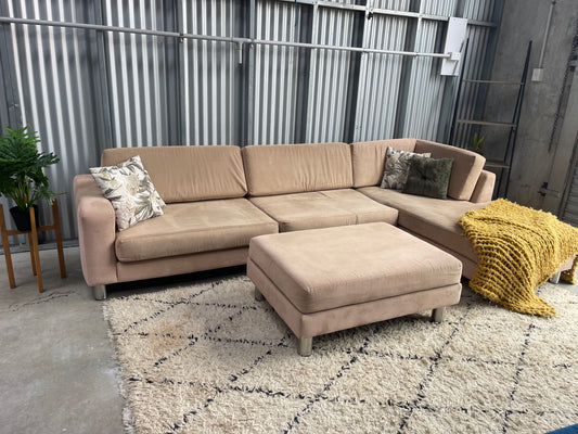 GREAT CONDITION NZ MADE L SHAPE WITH OTTOMAN