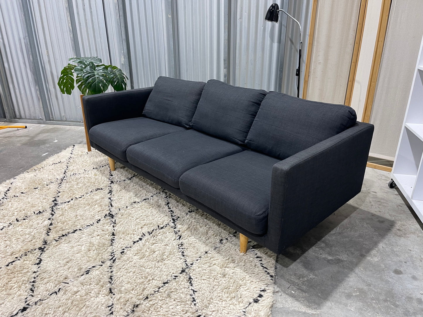 Great Condition - Charcoal Black Colour - FREEDOM BRANDED - 3 Seater Sofa