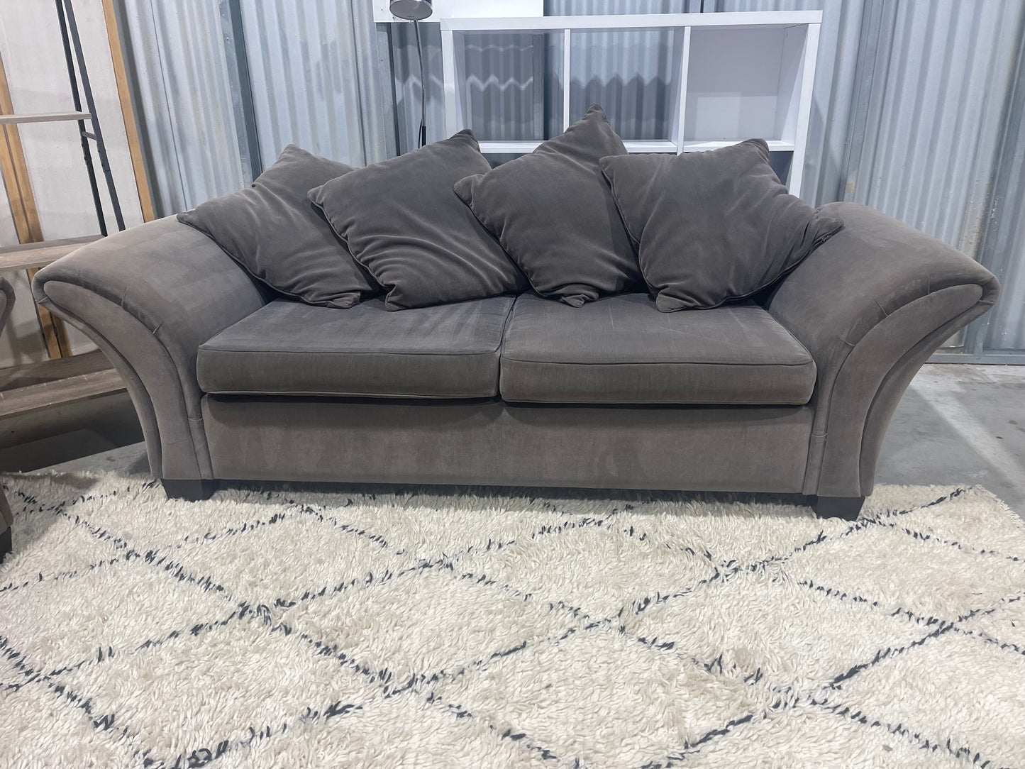 Excellent Condition - Stone Gray Colour - ELEGANT STYLED - 2 + 3.5 Seater Lounge Suite