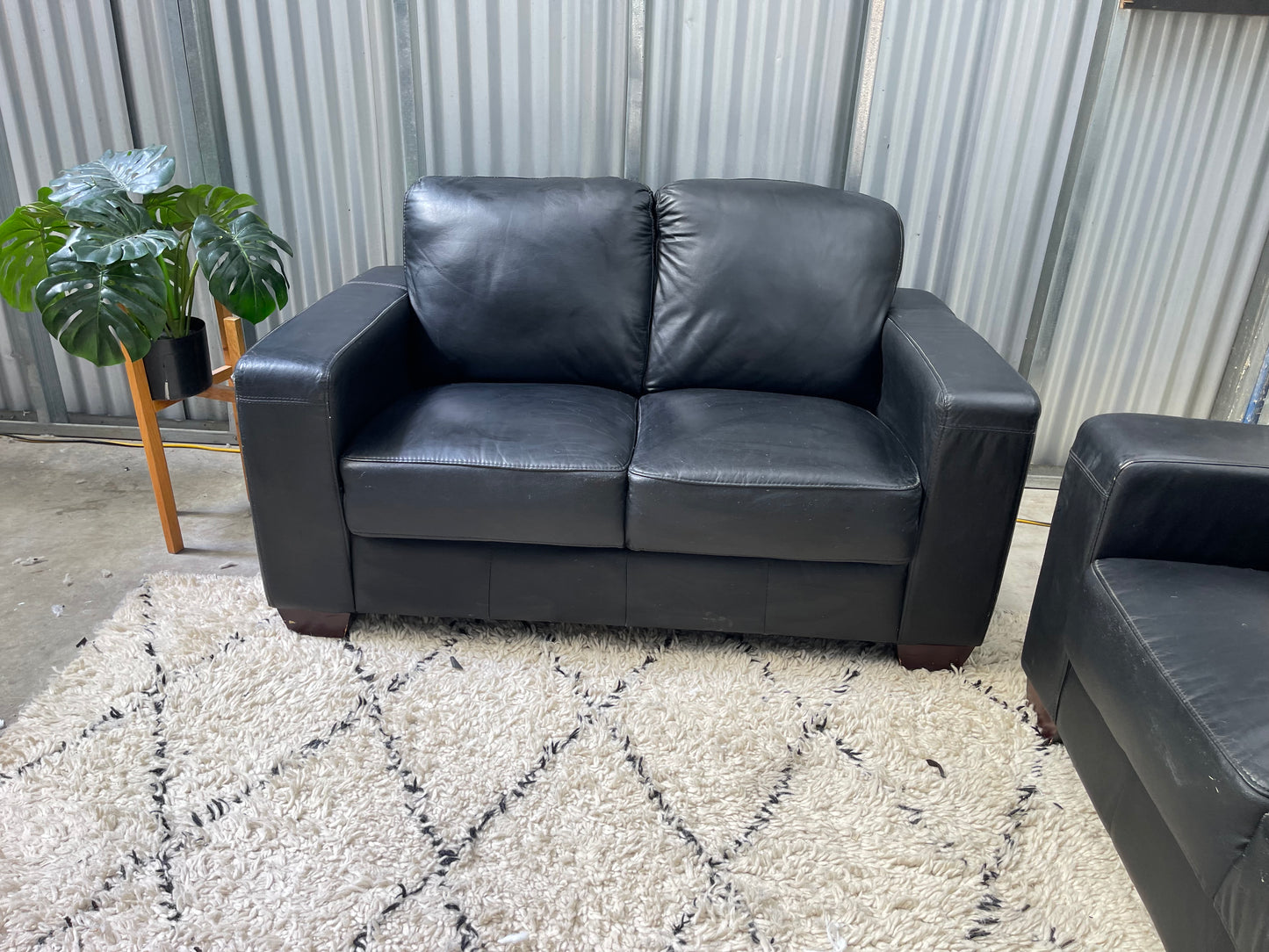 Great Condition - Genuine Leather - 2 + 2 Seater Lounge Suite