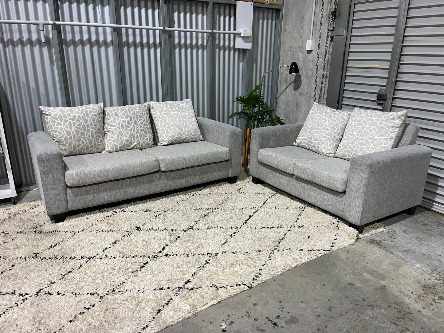 2+3 seater nz made grey lounge suite