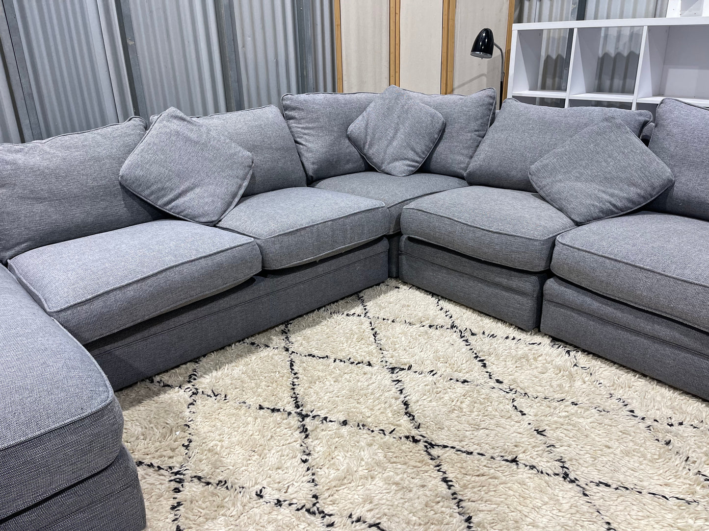 Excellent Condition - FREEDOM BRANDED - Feather Down - Stone Gray Colour - 6.5 Seater Modular Corner Lounge Suite (!!1 of 5 Modular Units only!!)