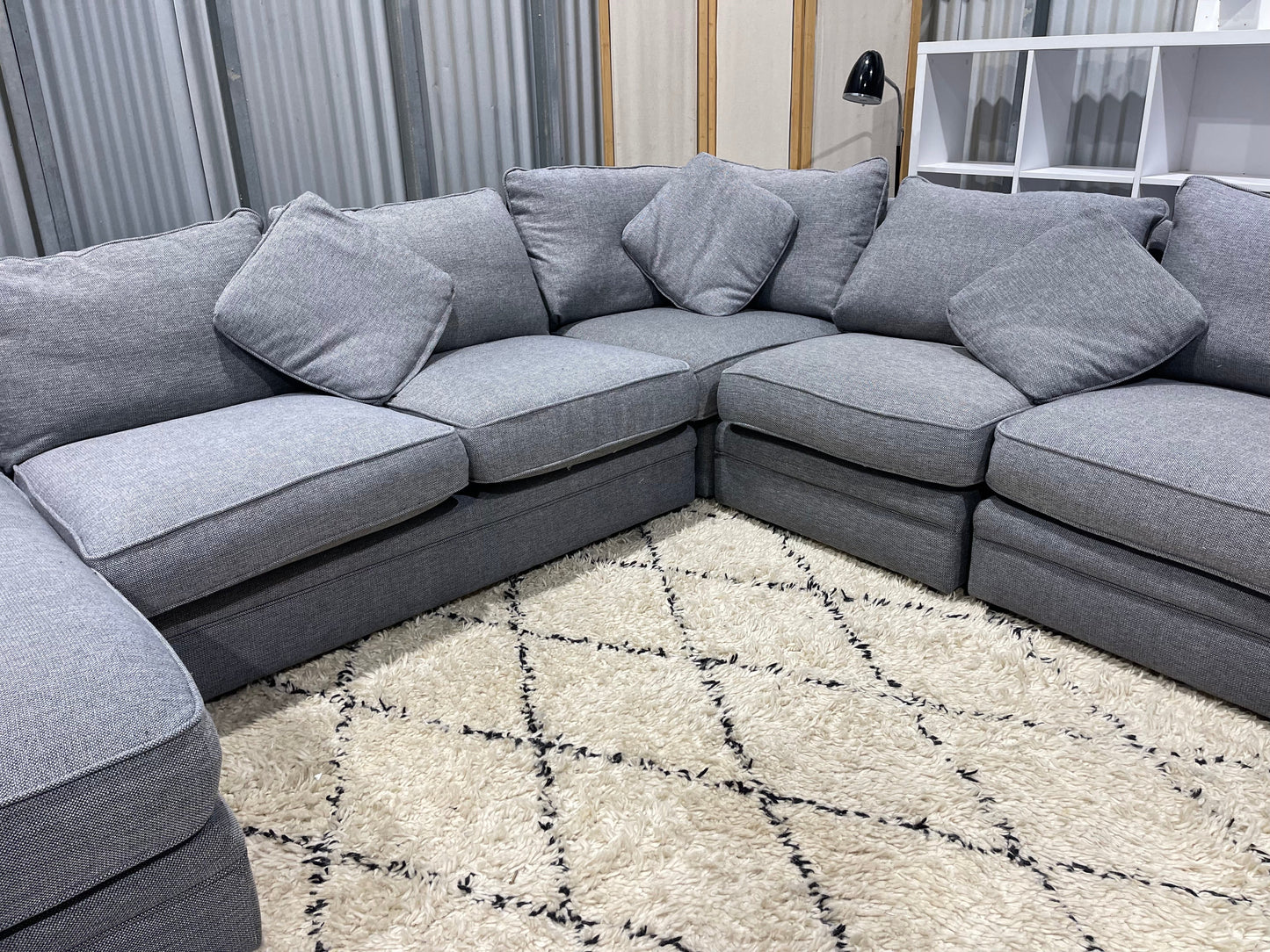 Excellent Condition - FREEDOM BRANDED - Feather Down - Stone Gray Colour - 6.5 Seater Modular Corner Lounge Suite (!!4 of 5 Modular Units only!!)