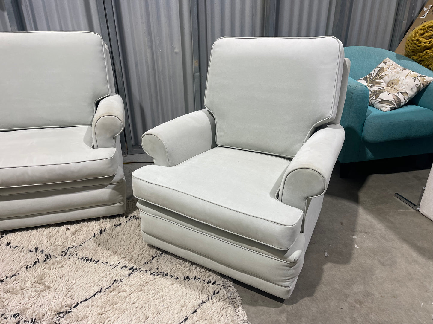 Great Condition - Duck Egg Blue Colour - 3 + 2 + 1 Seater Lounge Suite