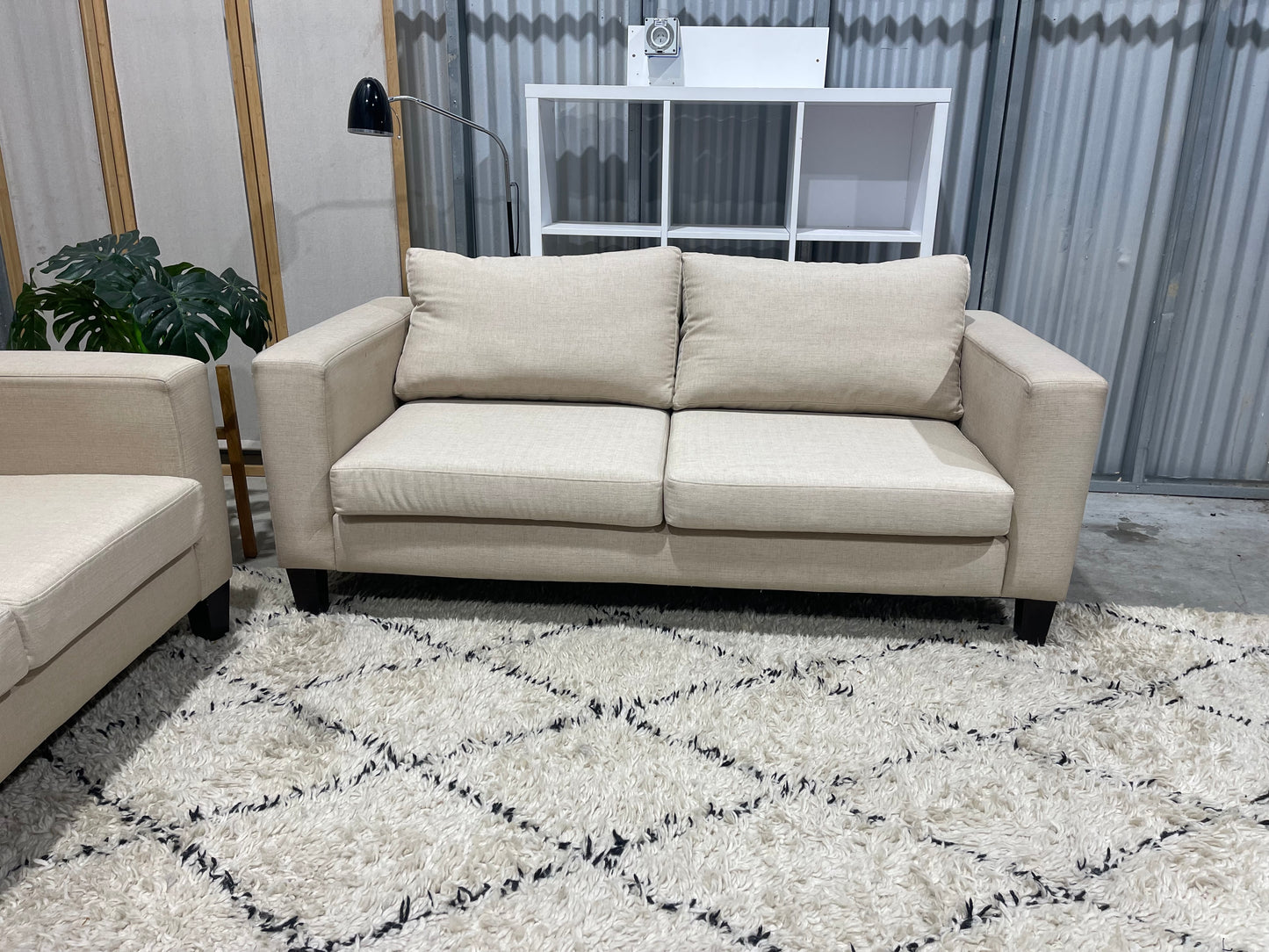 EXCELLENT CONDITION - Oatmeal Cream Colour - HARVEY NORMAN BRANDED - 2 + 3 Seater Lounge Suite