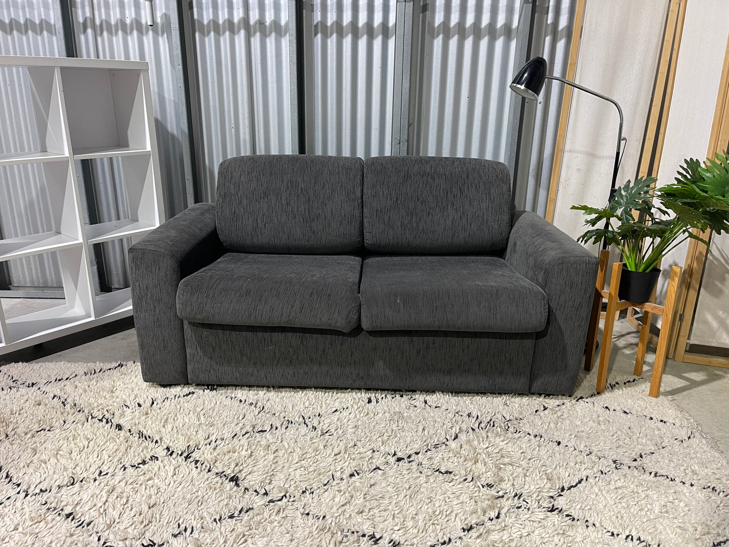 Excellent Condition - Stone Gray - New Zealand Made - 2.5 Seater Sofa Rollout Bed