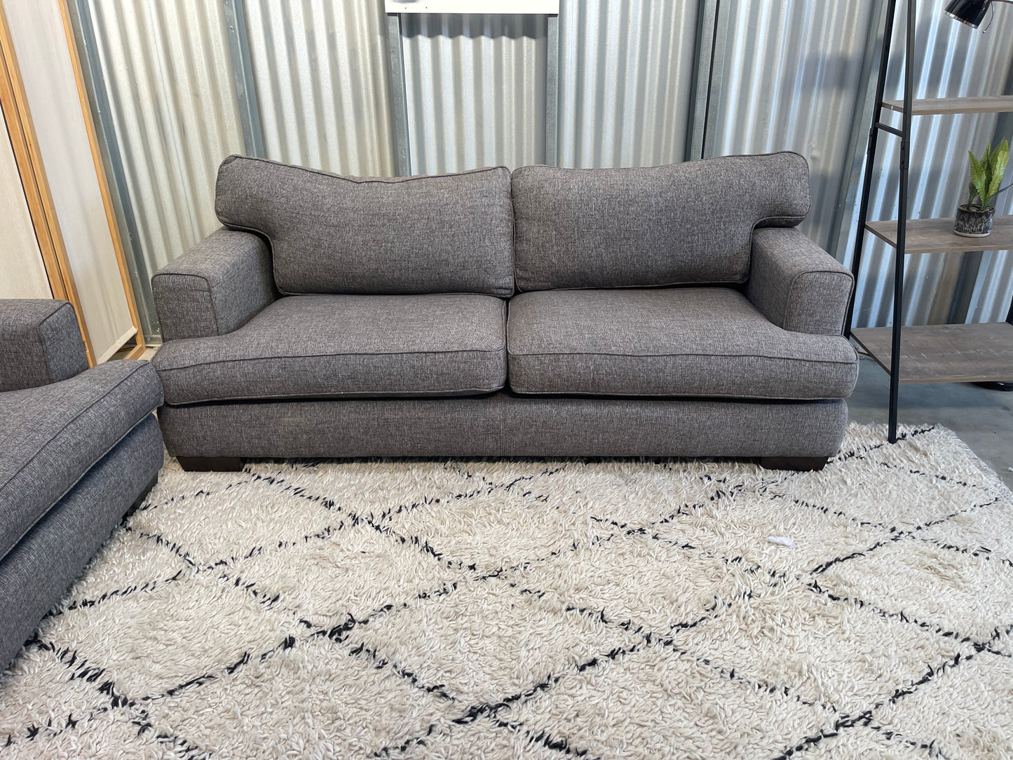 Excellent Condition - FARMERS BRANDED LUCA MAX - Charcoal Colour - 3.5 + 2.5 Seater Lounge Suite