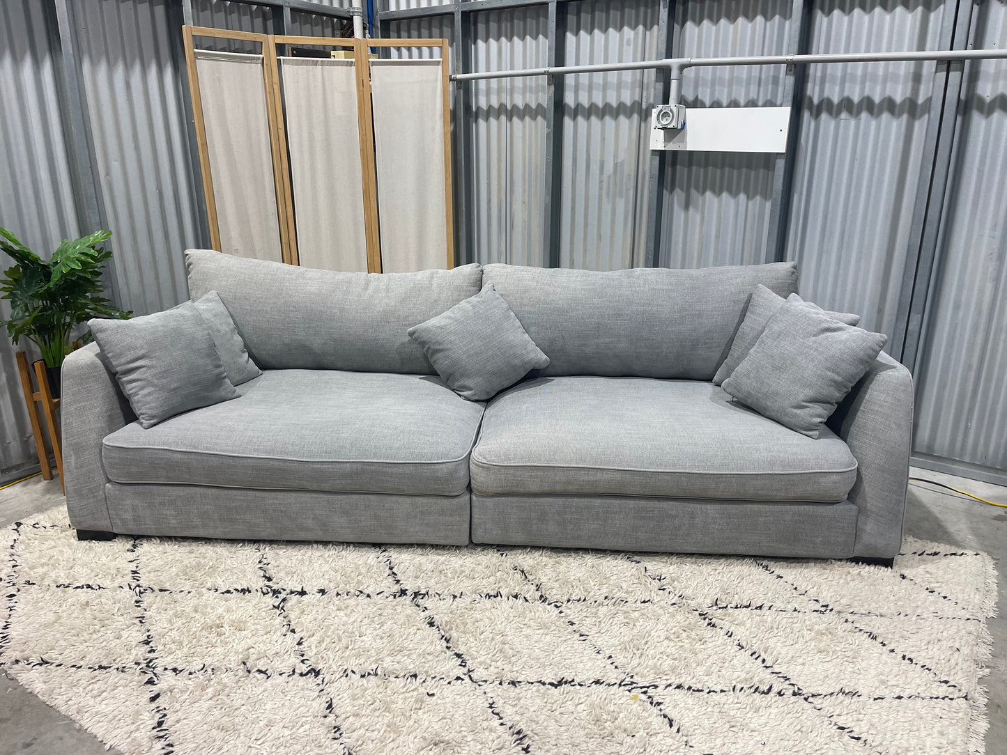 Excellent Condition - Stone Gray Colour - JOHN YOUNG BRANDED - 3.5 Seater Modular Lounge Sofa