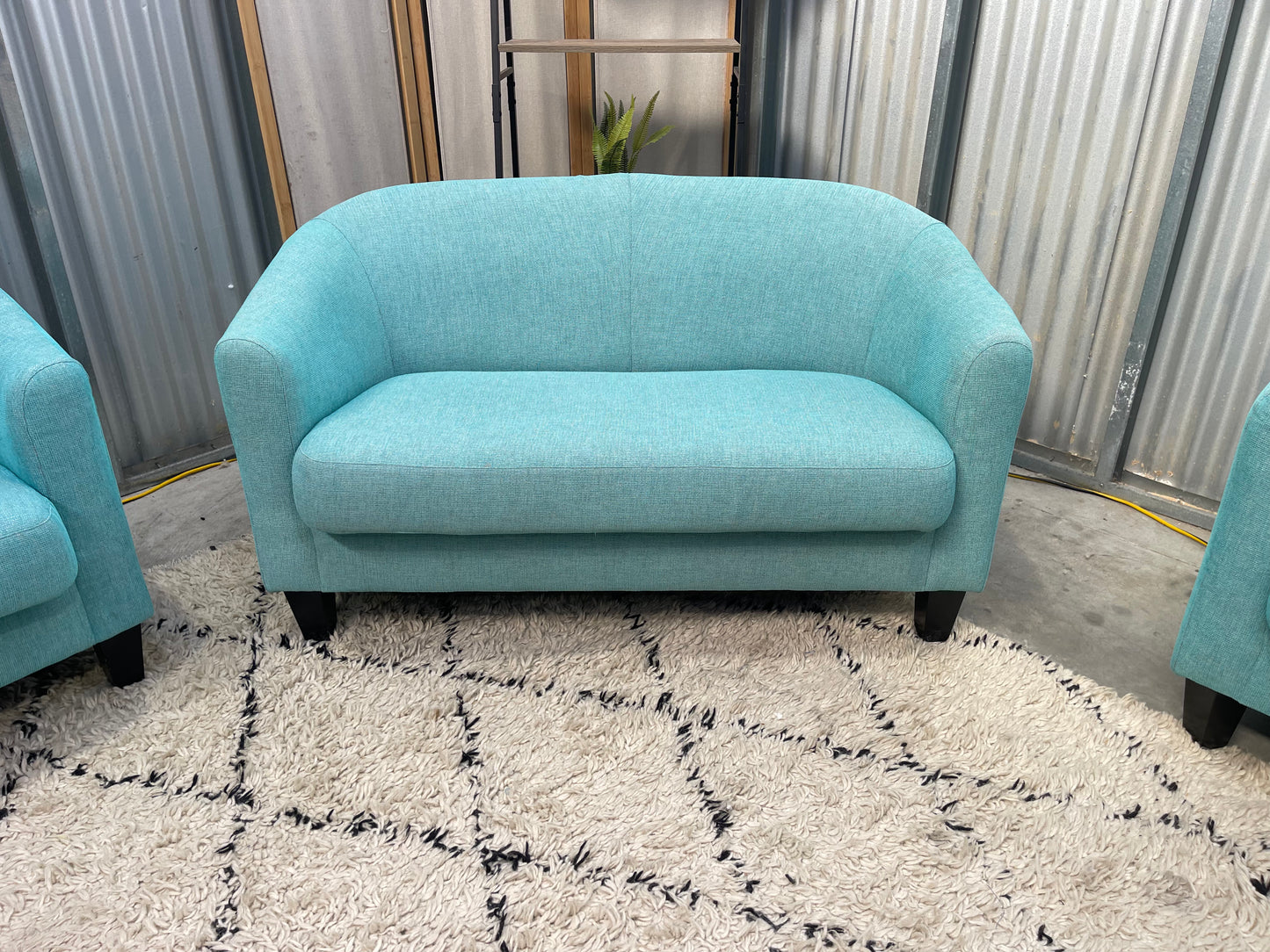 Excellent Condition - Ocean Blue and Green Colour - 2 + 1 + 1 Seater Lounge Suite