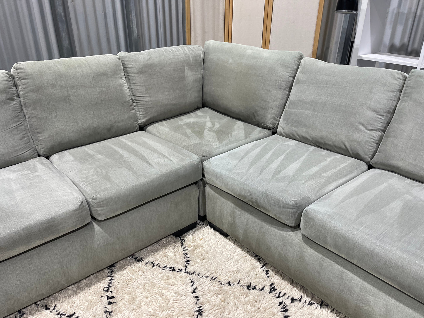 Excellent Condition - UK Imported SofaFactory Branded - Stone Gray Slate Coloured - 2 + 2 + 1 Seater Corner Lounge Suite