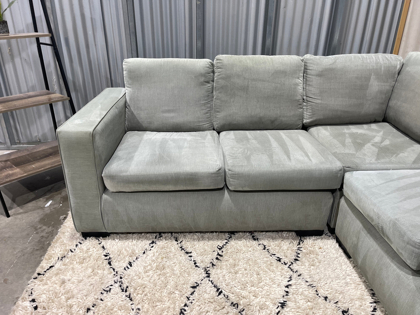 Excellent Condition - UK Imported SofaFactory Branded - Stone Gray Slate Coloured - 2 + 2 + 1 Seater Corner Lounge Suite