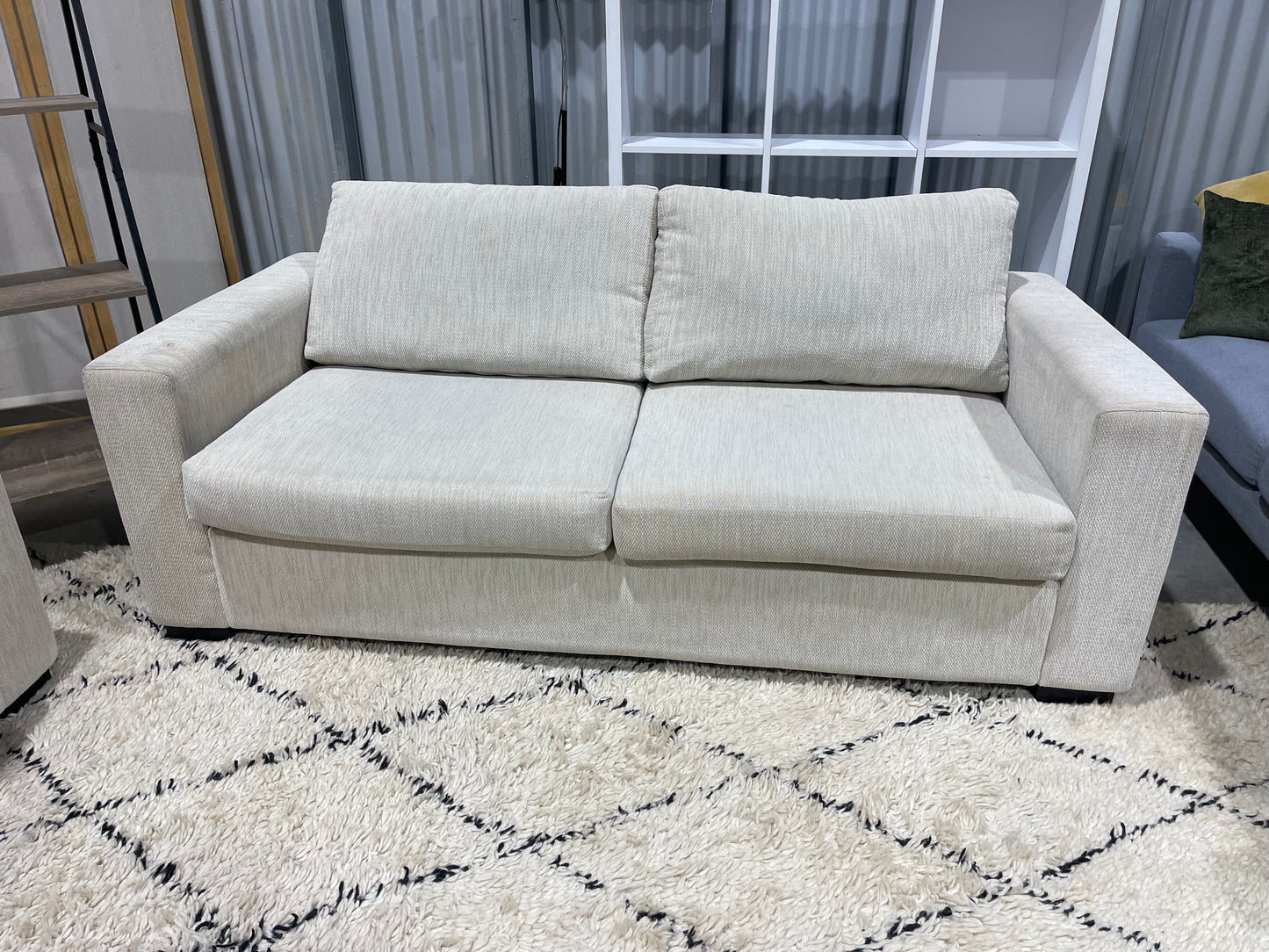 Great Condition - Farmhouse Cream Colour - HARVEY NORMAN WARWICK FABRIC - 2 + 3 Seater Lounge Suite