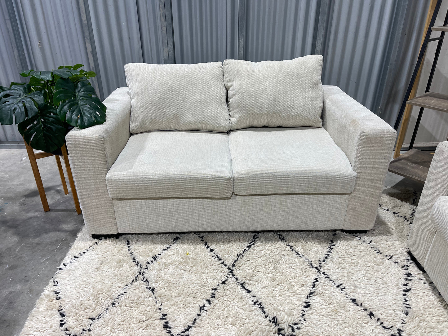 Great Condition - Farmhouse Cream Colour - HARVEY NORMAN WARWICK FABRIC - 2 + 3 Seater Lounge Suite