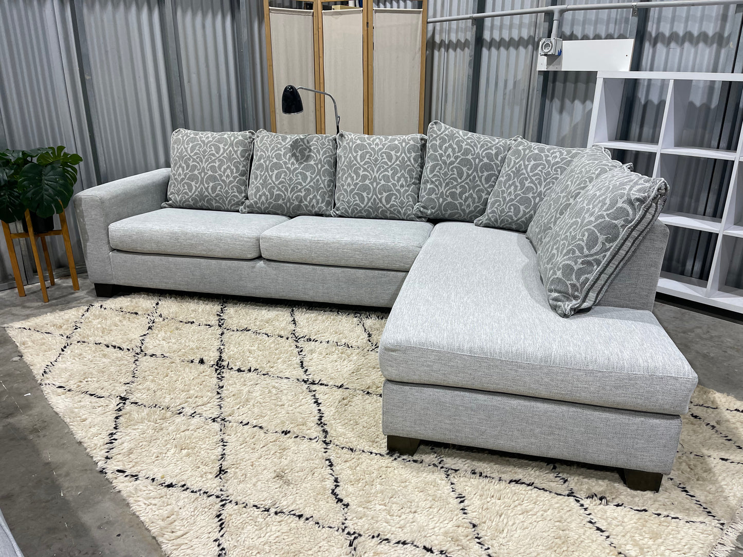 Excellent Condition - Stone Gray Colour - 6 Seater - L Shape Corner Sofa